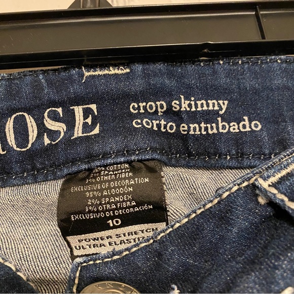 Knox Rose Womens Jeans sz 10 Crop Skinny Power Stretch Thick Stitching Pockets - Picture 4 of 8